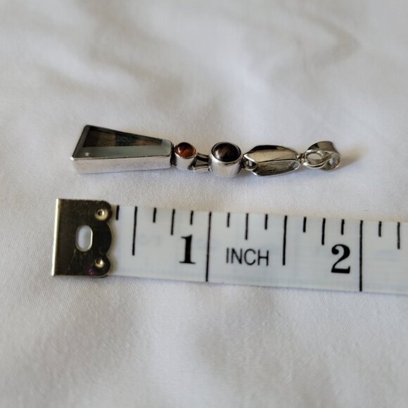 Vintage Sterling Silver Pendant 3-Gem Stones JLR - Picture 5 of 10